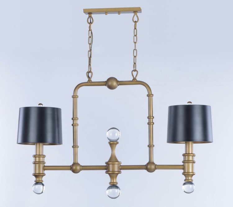 Foto para Saloon 2-Light Pendant WBR Clear Metal MB Incandescent Incandescent (OA HT 26.75"-66") (CAN 12.25"x4.75"x1")36" Chain