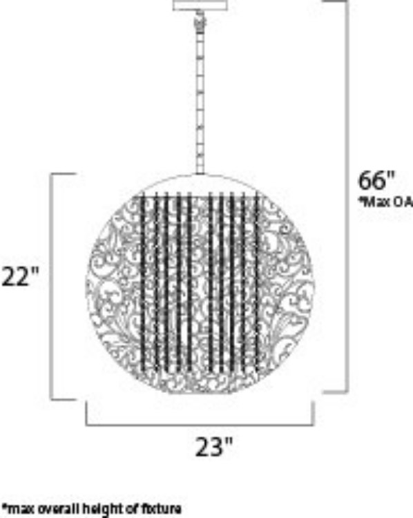 Foto para Arabesque 9-Light Pendant OI Cognac G9 Clear Xenon Xenon 23"x23"x22" (OA HT 66")