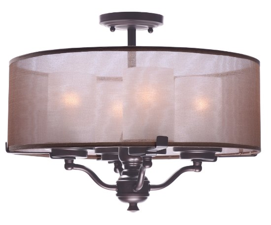 Picture of Lucid 4-Light Semi-Flush Mount OI Organza Fabric + Gla MB Incandescent Incandescent (OA HT 14.5") (CAN 4.75"x4.75"x1")