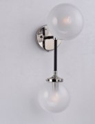 Foto para Atom 2-Light Wall Sconce BKPN White Opal Glass CA Incandescent E12 Incandescent