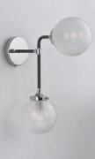 Foto para Atom 2-Light Wall Sconce BKPN White Opal Glass CA Incandescent E12 Incandescent