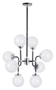 Picture of Atom 8-Light Pendant BKPN White Opal Glass CA Incandescent E12 Incandescent (OA HT 61.5")