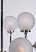 Picture of Atom 8-Light Pendant BKPN White Opal Glass CA Incandescent E12 Incandescent (OA HT 61.5")