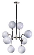 Picture of Atom 8-Light Pendant BKPN White Opal Glass CA Incandescent E12 Incandescent (OA HT 61.5")