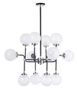 Foto para Atom 12-Light Pendant Lamp BKPN White Opal Glass CA Incandescent E12 Incandescent (OA HT 64")