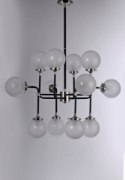 Picture of Atom 12-Light Pendant Lamp BKPN White Opal Glass CA Incandescent E12 Incandescent (OA HT 64")