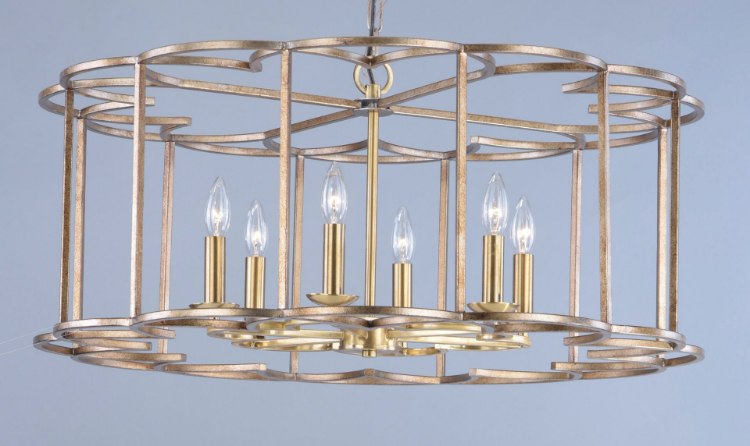 Foto para Helix 6-Light Chandelier BZF CA Incandescent E12 Incandescent 31.5"x31.5"x14.5" 36" Chain