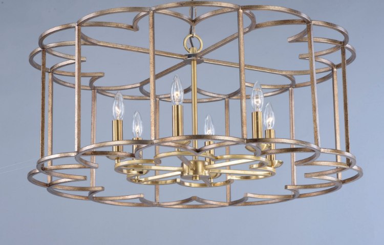 Foto para Helix 6-Light Chandelier BZF CA Incandescent E12 Incandescent 31.5"x31.5"x14.5" 36" Chain