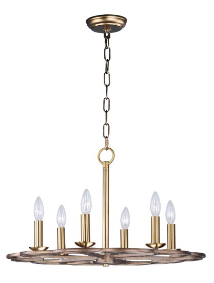 Foto para Helix 6-Light Chandelier BZF CA Incandescent E12 Incandescent 24"x24"x14" 36" Chain