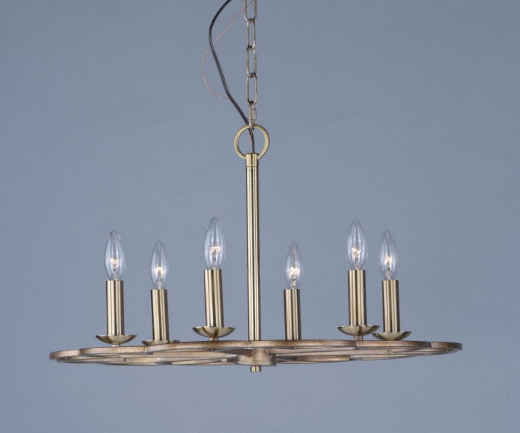Foto para Helix 6-Light Chandelier BZF CA Incandescent E12 Incandescent 24"x24"x14" 36" Chain