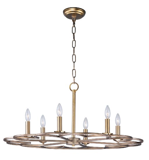 Foto para Helix 6-Light Chandelier BZF CA Incandescent E12 Incandescent 31.5"x31.5"x14" 36" Chain