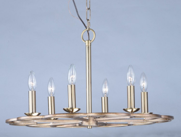 Foto para Helix 6-Light Chandelier BZF CA Incandescent E12 Incandescent 31.5"x31.5"x14" 36" Chain