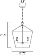 Picture of Abode 4-Light Chandelier TXBPN CA Incandescent E12 Incandescent 17.75"x17.75"x20.75" 36" Chain