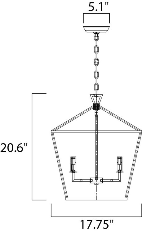 Foto para Abode 4-Light Chandelier TXBPN CA Incandescent E12 Incandescent 17.75"x17.75"x20.75" 36" Chain