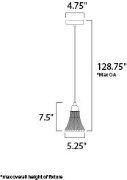 Foto para Retro LED 1-Light Pendant PN Clear Halophane Glass LED Module LED 5.25"x5.25"x7.5" (OA HT 7.5"-128.75") (CAN 4.75"x4.75"x1.25")