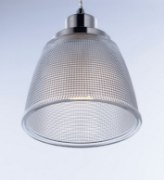 Foto para Retro LED 1-Light Pendant PN Clear Halophane Glass LED Module LED 6.5"x6.5"x7" (OA HT 7"-128.75") (CAN 4.75"x4.75"x1.25")