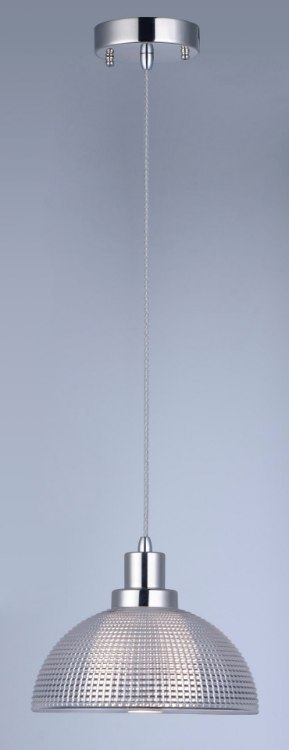 Foto para Retro LED 1-Light Pendant PN Clear Halophane Glass LED Module LED 9.75"x9.75"x7.25" (OA HT 7.25"-128.5") (CAN 4.75"x4.75"x1.25")