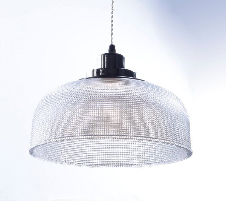 Foto para Retro LED 1-Light Pendant PN Clear Halophane Glass LED Module LED 10.5"x10.5"x7.25" (OA HT 7.25"-129") (CAN 4.75"x4.75"x1.25")