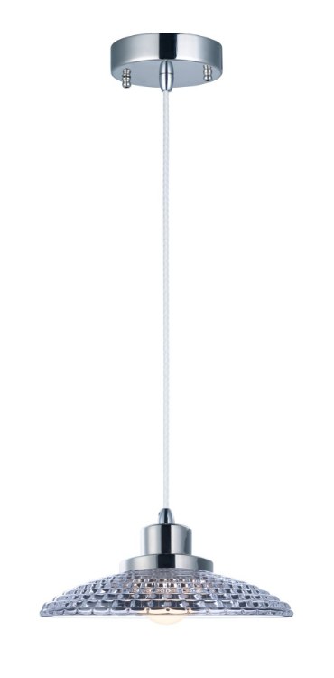 Foto para Retro LED 1-Light Pendant PN Clear Halophane Glass LED Module LED 7.75"x7.75"x4.5" (OA HT 4.5"-125.7") (CAN 4.75"x4.75"x1.25")