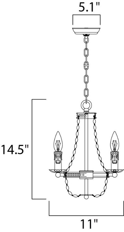 Foto para Gisele Chandelier ATR CA Incandescent E12 Incandescent 11"x11"x14.5" 36" Chain