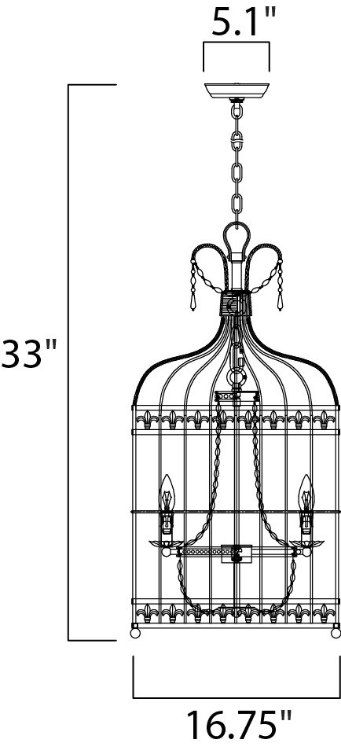 Foto para Gisele 5-Light Pendant ATR CA Incandescent E12 Incandescent 36" Chain