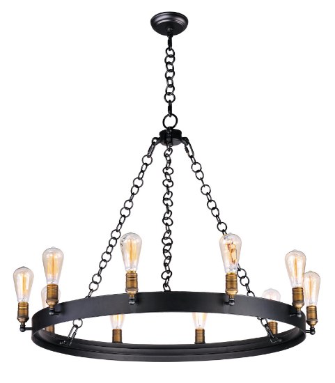 Foto para Noble 10-Light Chandelier BKNAB MB Incandescent Incandescent 36" Chain