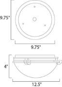 Foto para Malaga 2-Light Flush Mount SN Frosted Glass MB Incandescent Incandescent