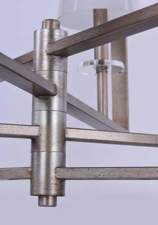 Foto para Swing 8-Light Chandelier PD White Opal Glass CA Incandescent E12 Incandescent (CAN 5.13"x5.13"x1")