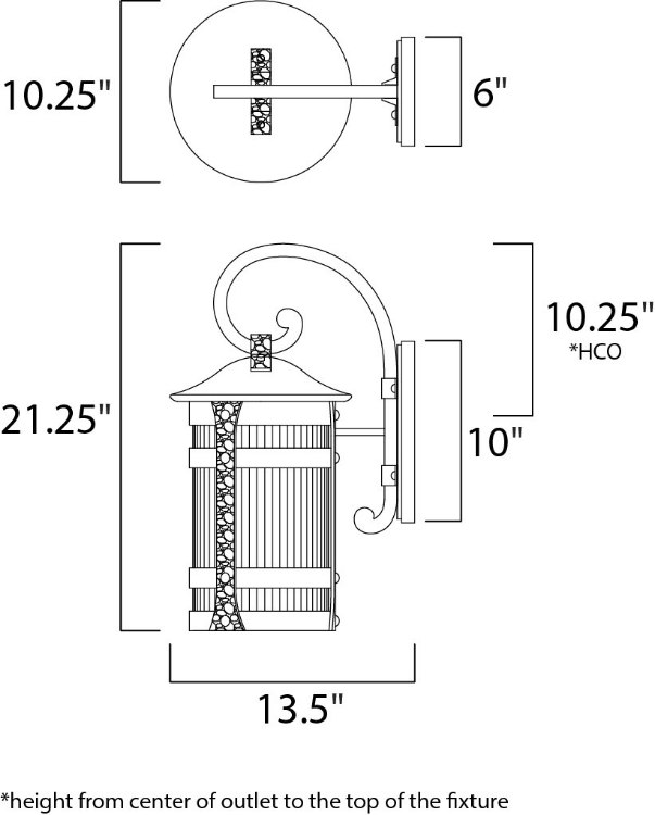 Picture of Casa Grande 1-Light Outdoor Wall AR Constellation Textured Ribbed Glas MB Incandescent Incandescent 10"x21.25"