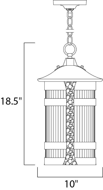 Foto para Casa Grande 1-Light Outdoor Pendant AR Constellation Textured Ribbed Glas MB Incandescent Incandescent
