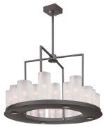 Foto para Urban Nights 28-Light Chandelier TXB Frosted Frosted Glass G9 Xenon Xenon + LED (OA HT 65.5") (CAN 4.25"x4.25"x1.5")