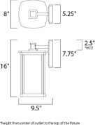 Foto para Terrace 1-Light Outdoor Wall BZ Clear Glass MB Incandescent Incandescent 8"x16"