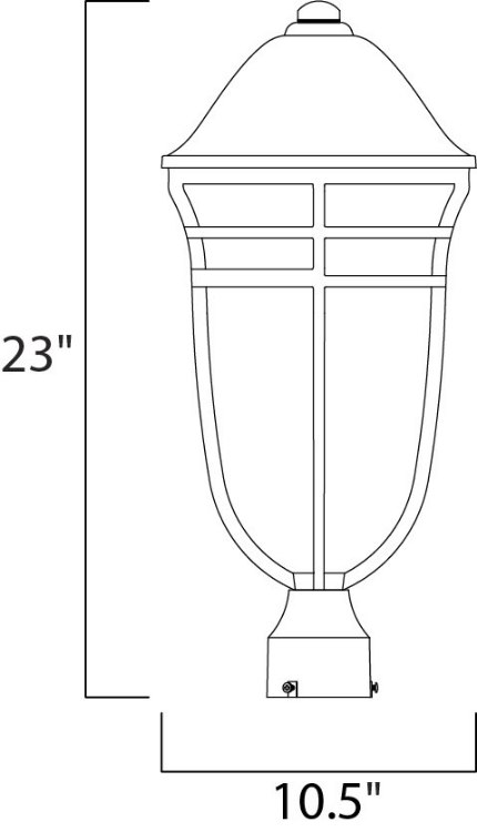 Foto para Westport DC 1-Light Outdoor Post AT Wisp MB Incandescent Incandescent
