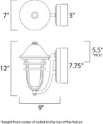 Foto para Westport DC 1-Light Outdoor Wall AT Wisp MB Incandescent Incandescent 7"x12"