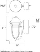 Foto para Westport DC 1-Light Outdoor Wall AT Wisp MB Incandescent Incandescent 10.5"x21"