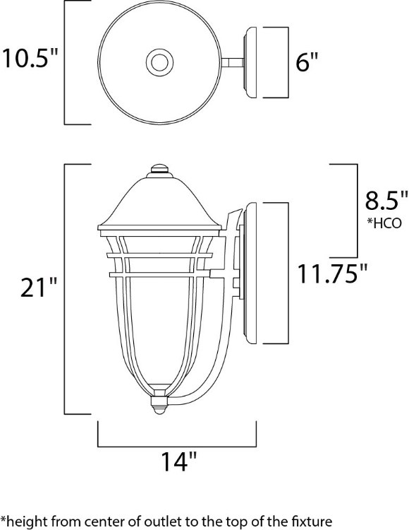 Foto para Westport DC 1-Light Outdoor Wall AT Wisp MB Incandescent Incandescent 10.5"x21"
