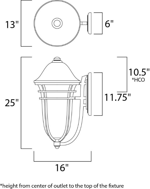 Foto para Westport DC 1-Light Outdoor Wall AT Wisp MB Incandescent Incandescent 13"x25"