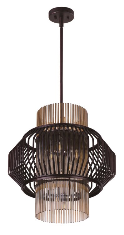 Foto para Aviary LED 13-Light Pendant OI Cognac Cognac Glass Rod G9 LED 20.25"x20.25"x22" (OA HT 23.25"-71.25") (CAN 5.51"x5.51"x1.38")