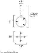 Picture of Equinox LED Pendant PN Beveled Crystal Crystal G9 LED 18"x18"x21" (OA HT 23.5"-102.25") (CAN 4.75"x4.75"x1.1")36" Chain