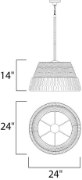 Foto para Olde World 1-Light Pendant Hemp Rope MB Incandescent Incandescent (OA HT 41.5"-77.5") (CAN 5.25"x5.25"x1")36" Chain