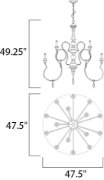 Foto para Olde World 15-Light Chandelier SW CA Incandescent E12 Incandescent 72" Chain