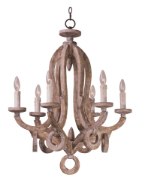 Foto para Olde World 6-Light Chandelier SW CA Incandescent E12 Incandescent 24"x30" 36" Chain