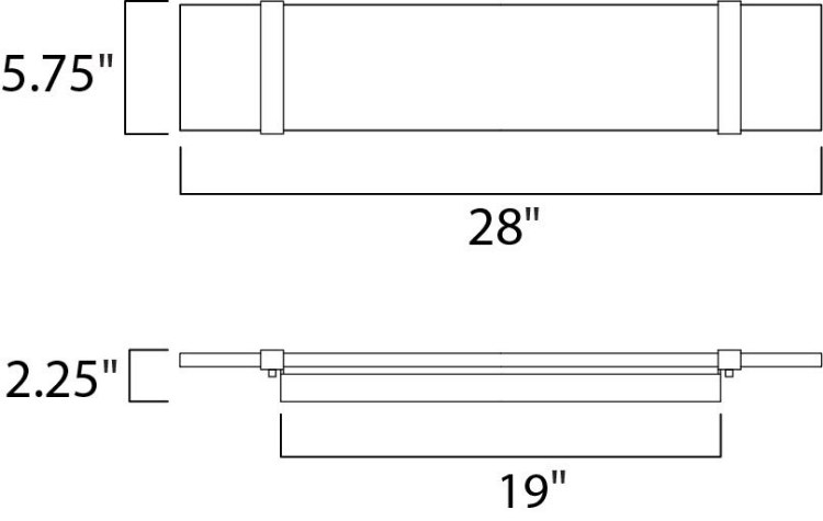 Foto para Image LED Bath Vanity SN Clear Glass PCB LED 28"x5.75"