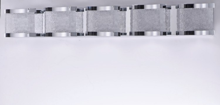 Foto para Curl LED 5 Light Bath Vanity PC Rough Rolled Piastra -style Glass PCB LED