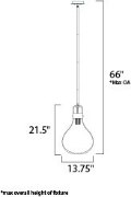 Foto para Kinetic LED 1-Light Large Pendant DSN Clear Glass PCB LED (OA HT 66")