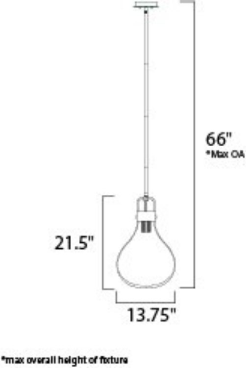Foto para Kinetic LED 1-Light Large Pendant DSN Clear Glass PCB LED (OA HT 66")