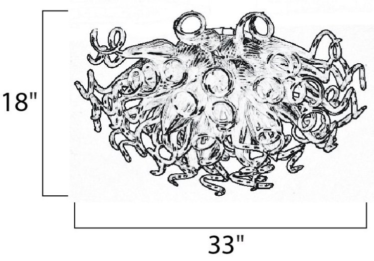 Foto para Taurus LED 12-Light Semi-Flush Mount PC Cognac Glass (CAN 7.88"x7.88"x1")