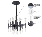 Foto para Pinnacle LED 24-Light Pendant BZ Frosted Frosted Acrylic 26"x28.25" (OA HT 72") (CAN 9.45"x9.45"x1.18")