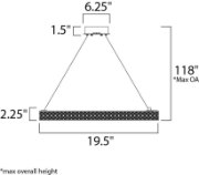 Foto para Eternity LED 20" Single Pendant PC Beveled Crystal PCB LED (OA HT 23.62"-118") (CAN 6.25"x6.25"x1.5")