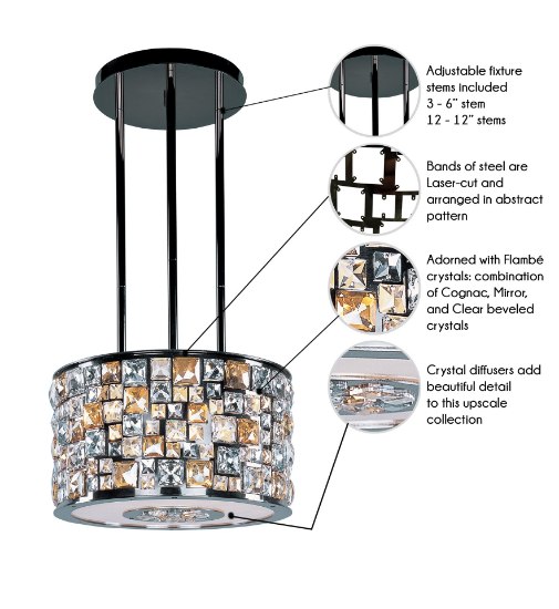 Foto para Fifth Avenue 6-Light Pendant LB Jewel Crystal G9 Xenon Xenon (OA HT 65")